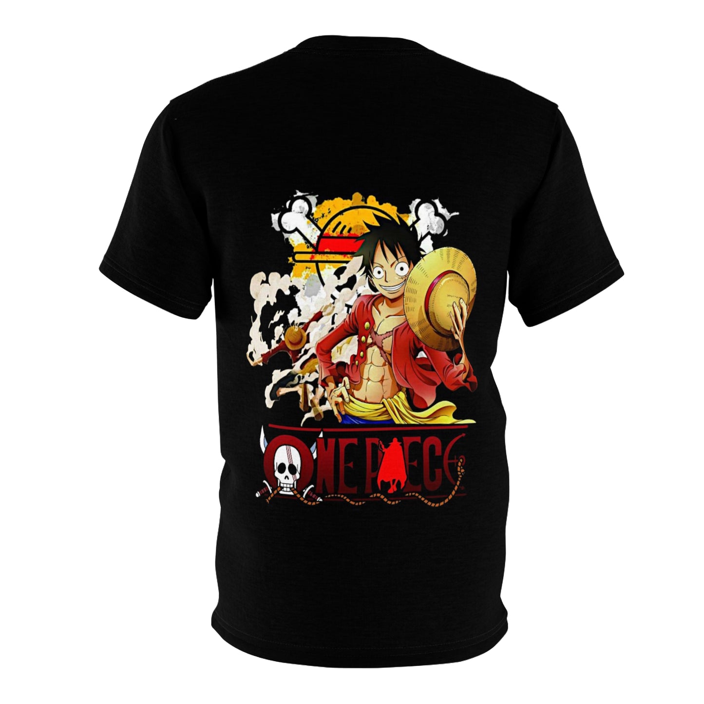 One Piece Anime-Themed Black T-Shirt Featuring Luffy Unisex Cut & Sew Tee (AOP)