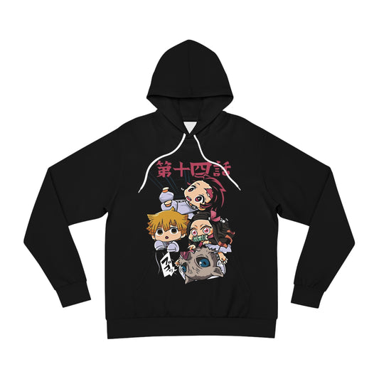 Chibi Demon Slayer Characters Black Fashion Hoodie (AOP)