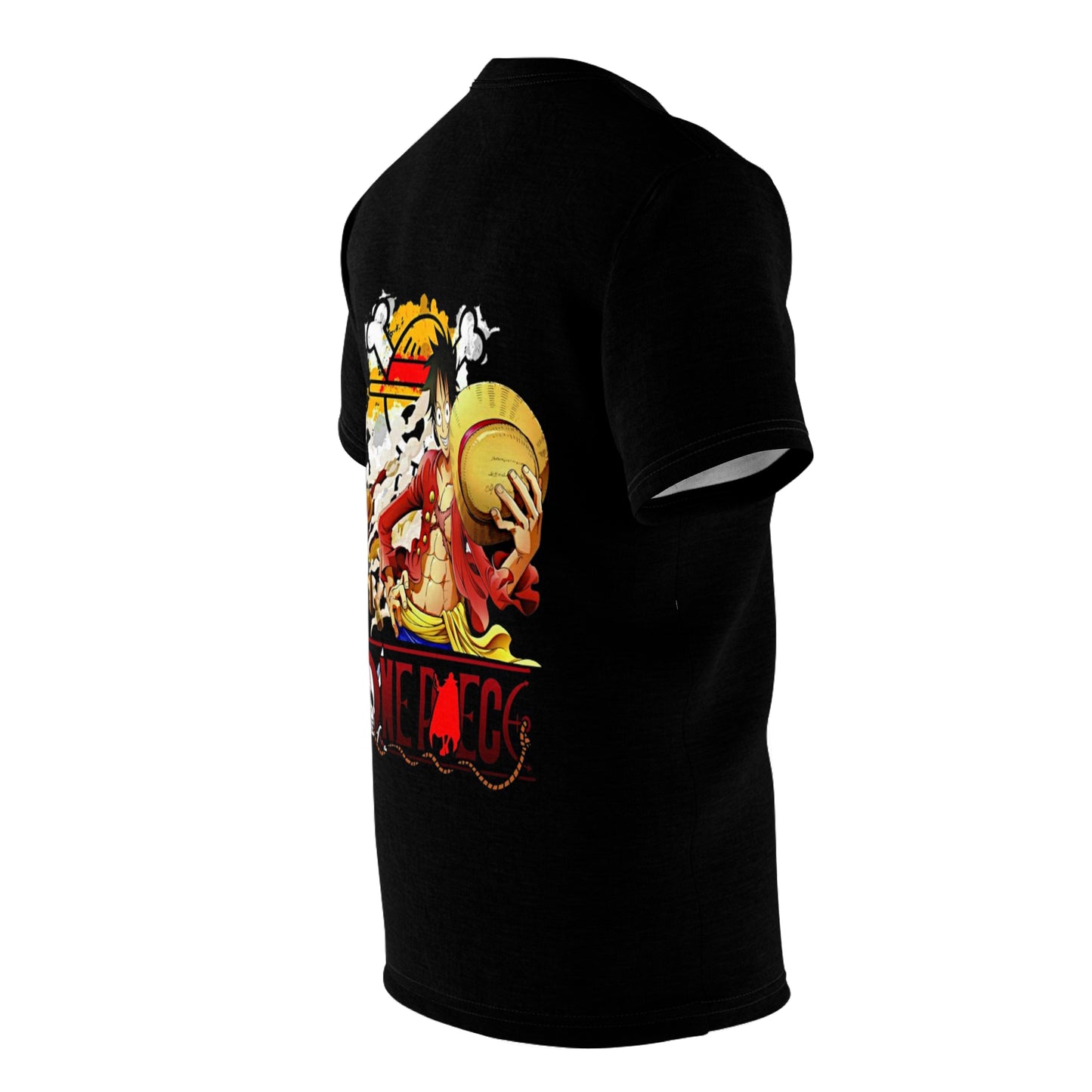 One Piece Anime-Themed Black T-Shirt Featuring Luffy Unisex Cut & Sew Tee (AOP)